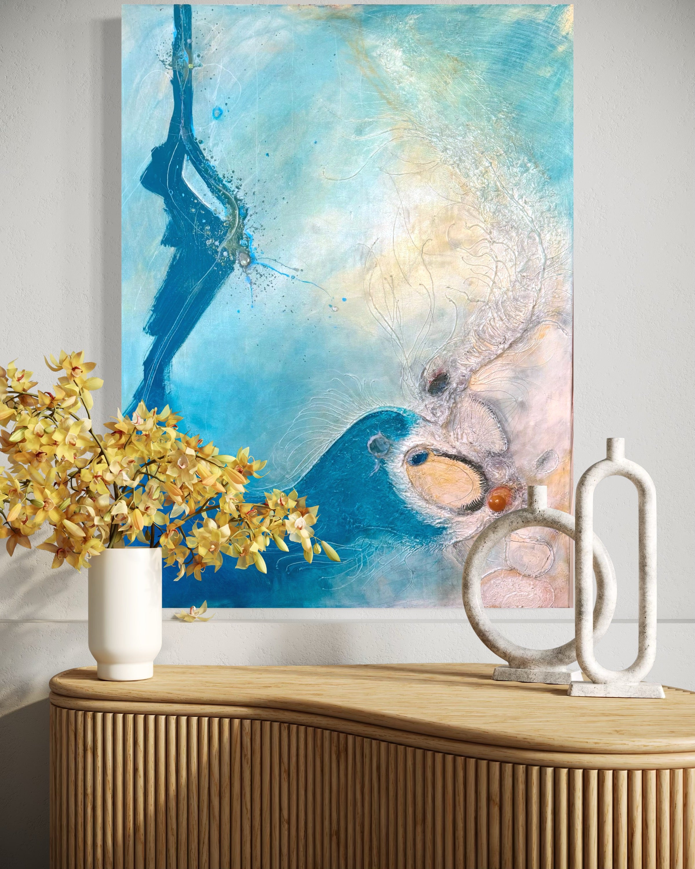 Yom Shlishi, “The Firmament”

Mixed Media on Canvas | 36" x 48" | 2018