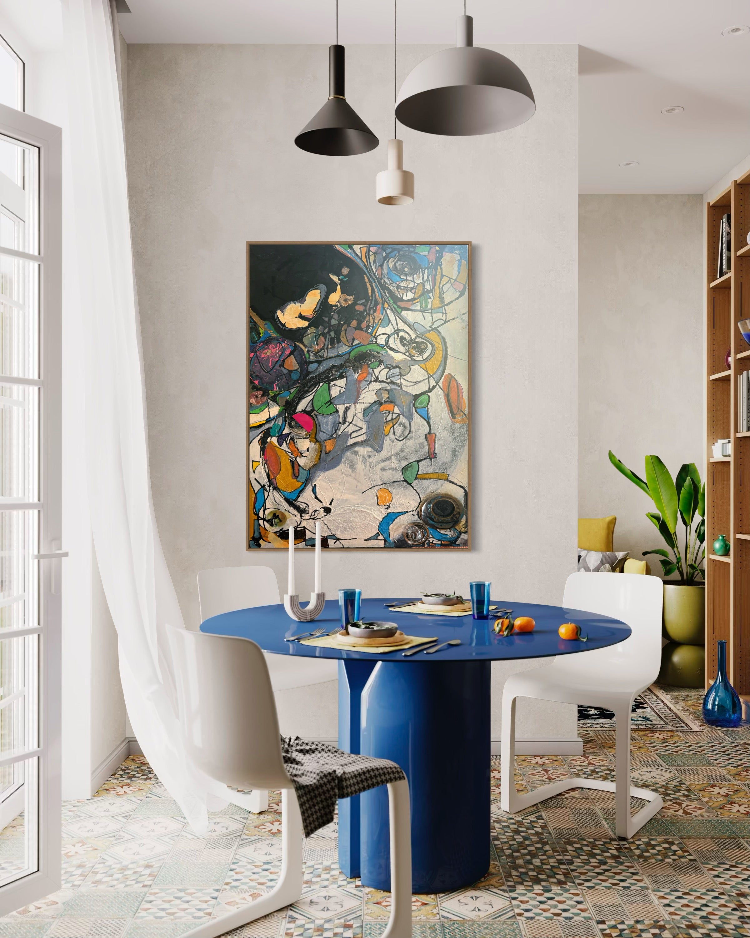 Entanglement 2024 mixed media/assemblage on canvas 24 x 48