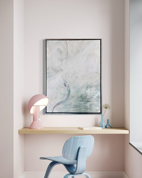 Coniunctio: Ovum Primum  2021  30 x 40 in  Artist K. deaton
Mixed media on canvas, framed (sold)