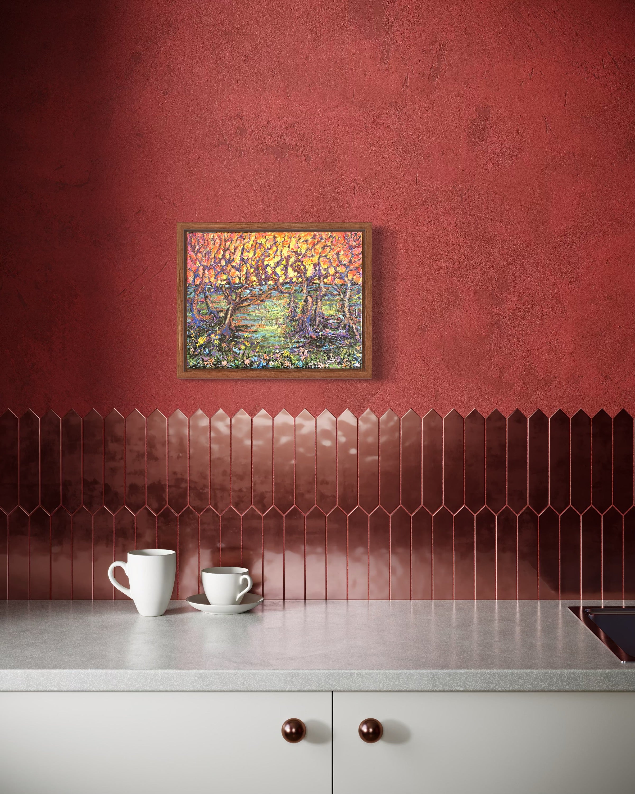 Golden Orchard, 2024 mixed media on canvas 12 x 10 in