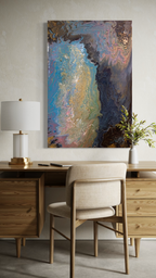 Thresholds of Becoming  2024  artist: F. Mirabelli, 24x36in acrylic + resin on canvas