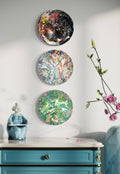 Heaven, Earth, & Sky – Abstract Round Wall Art Set (3-Piece Hand-Poured Acrylic Paintings)