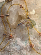 Hand-Crafted Dried Flower Resin Pendant Necklace – 20" Gold-Beaded Chain
